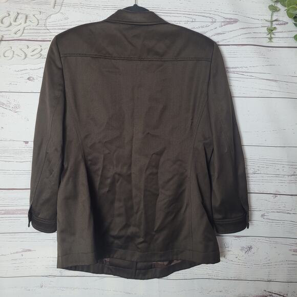 ESCADA Margaretha Ley Brown Wool 4-Button Blazer Jacket Womans Size 40 - Picture 2 of 5